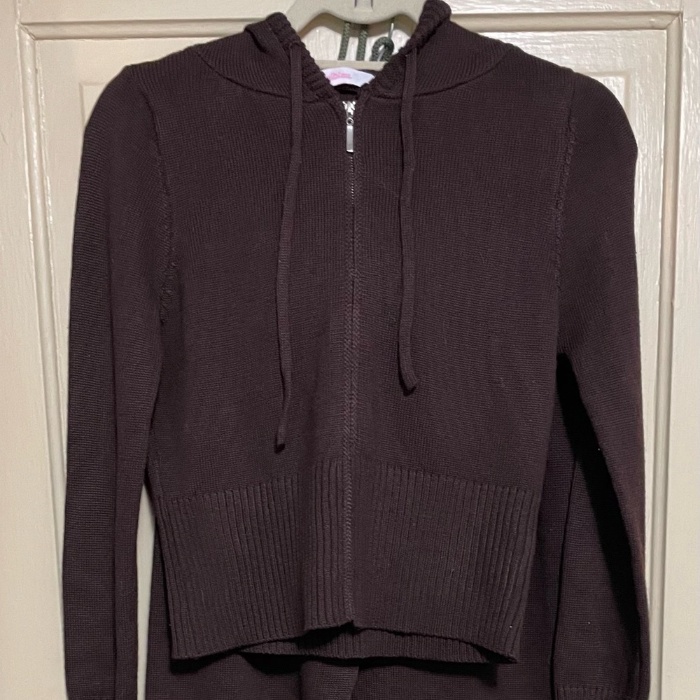 Knit Hoodie Set, Chocolate Brown. Women’s size large.